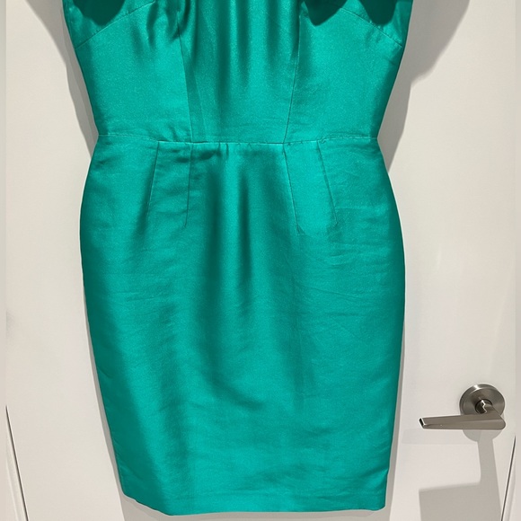 💚 gorgeous pure silk dress in a fitted silhouette with unique raffle detail - Picture 9 of 9